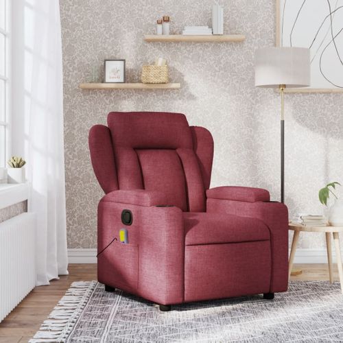 Vidaxl Fauteuil De Massage Inclinable Rouge Bordeaux Tissu