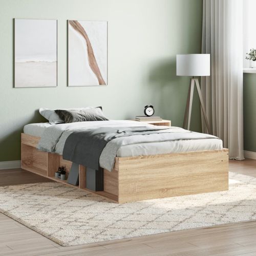 Vidaxl Cadre De Lit Sans Matelas Chêne Sonoma 100x200 Cm