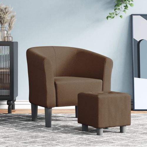 Vidaxl Chaise Cabriolet Avec Repose-Pied Marron Tissu