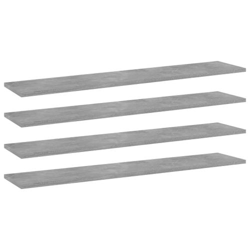 Vidaxl Panneaux De Bibliothèque 4pcs Gris Béton 100x20x1,5cm Aggloméré