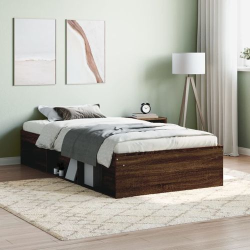 Vidaxl Cadre De Lit Sans Matelas Chêne Marron 100x200 Cm