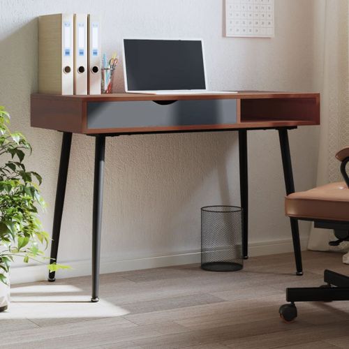 Vidaxl Bureau D'ordinateur Avec Tiroir Marron 110x50x75 Cm