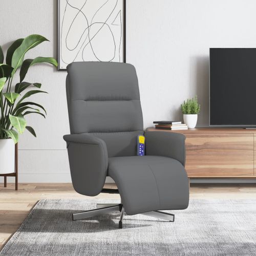 Vidaxl Fauteuil Inclinable De Massage Et Repose-Pieds Gris Foncé Tissu