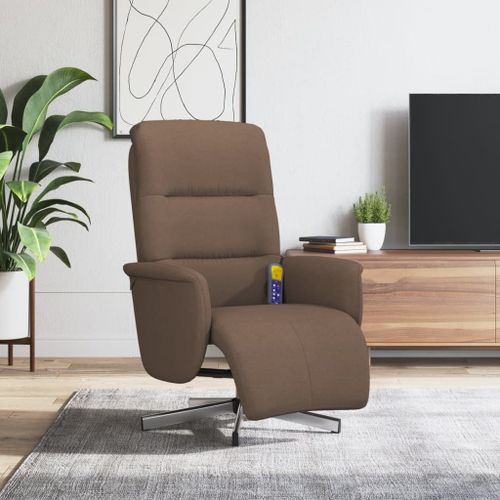 Vidaxl Fauteuil Inclinable De Massage Avec Repose-Pieds Marron Tissu