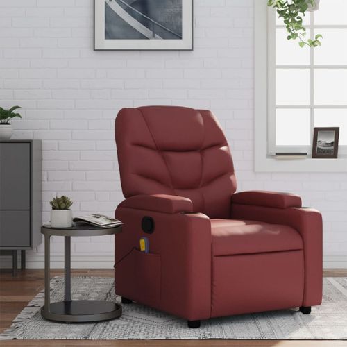 Vidaxl Fauteuil De Massage Inclinable Rouge Bordeaux Similicuir