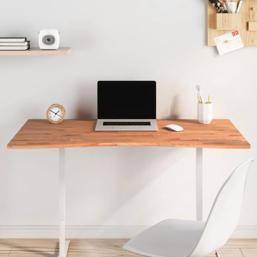 Vidaxl Dessus De Bureau 110x(55-60)X1,5 Cm Bois Massif De Hêtre