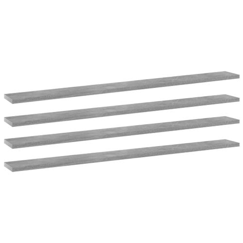 Vidaxl Panneaux De Bibliothèque 4pcs Gris Béton 100x10x1,5cm Aggloméré