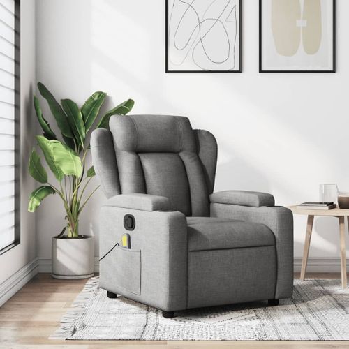 Vidaxl Fauteuil De Massage Inclinable Gris Foncé Tissu