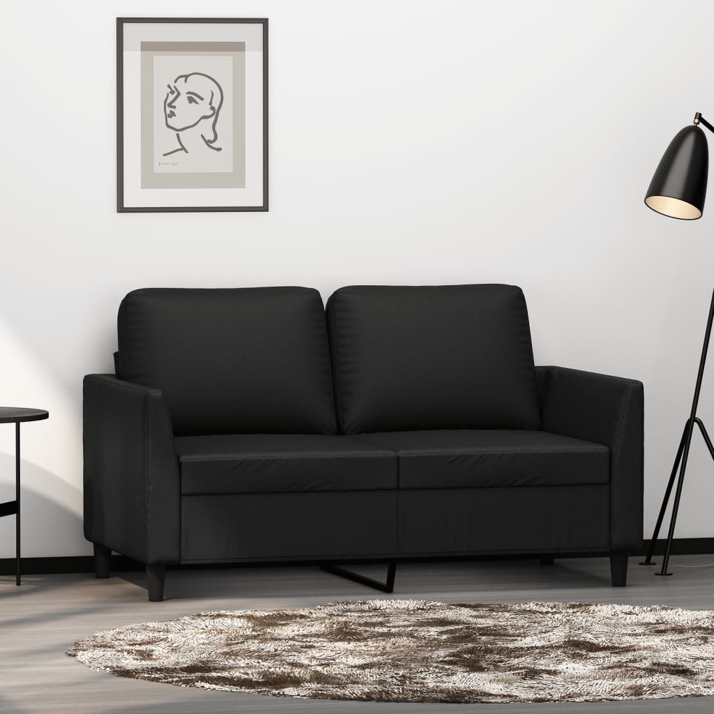 Vidaxl Canapé À 2 Places Noir 120 Cm Similicuir