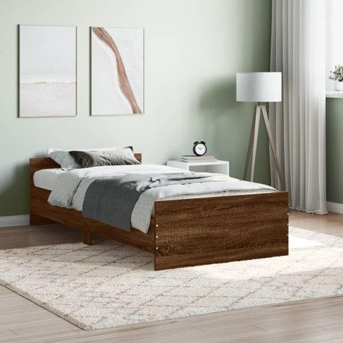 Vidaxl Cadre De Lit Sans Matelas Chêne Marron 100x200 Cm