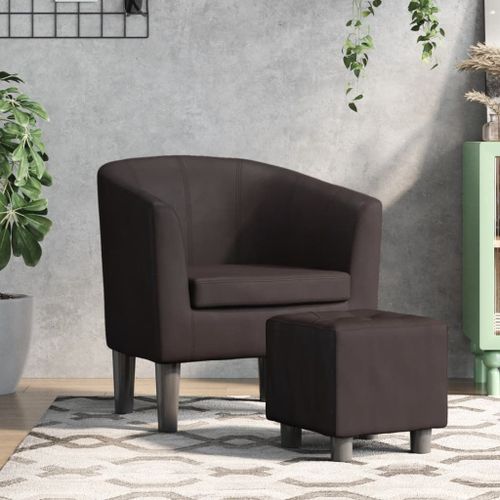 Vidaxl Fauteuil Cabriolet Avec Repose-Pied Marron Similicuir