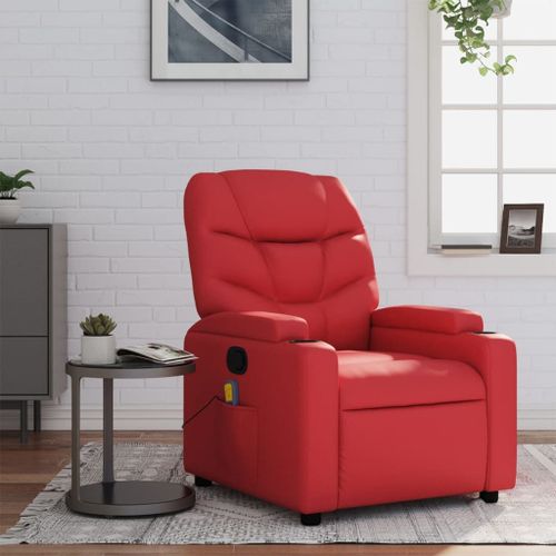 Vidaxl Fauteuil De Massage Inclinable Rouge Similicuir