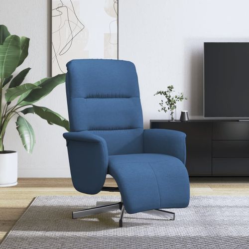 Vidaxl Fauteuil Inclinable Avec Repose-Pieds Bleu Tissu