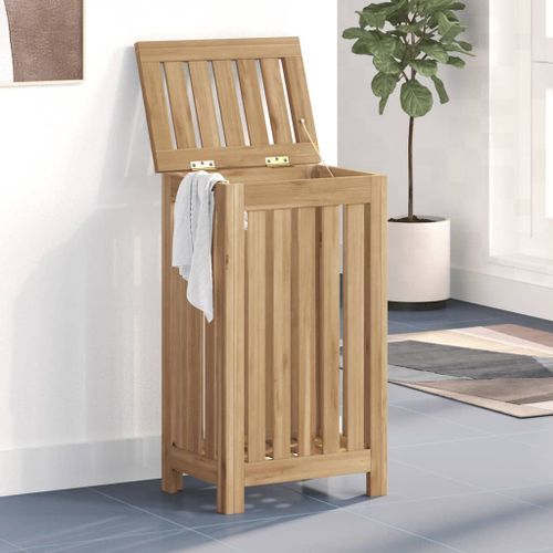 Vidaxl Bac À Linge 35x25x60 Cm Bois De Teck Massif