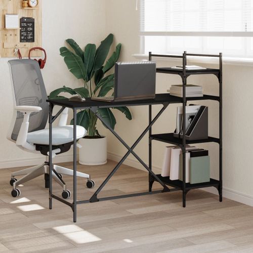 Vidaxl Bureau D'ordinateur Avec Étagères Noir 120x47x109 Cm