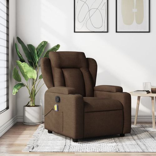 Vidaxl Fauteuil De Massage Inclinable Marron Tissu