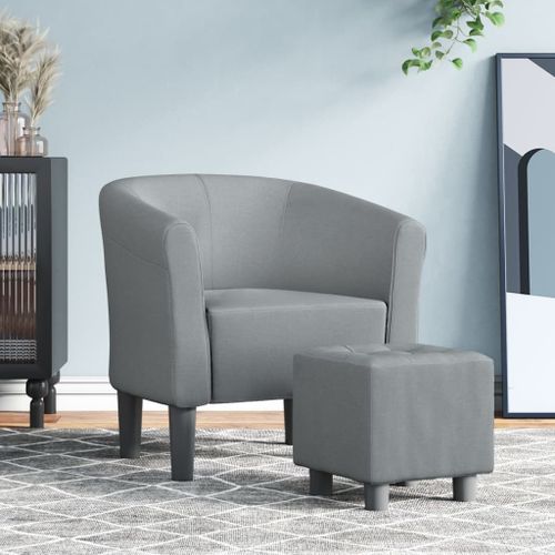 Vidaxl Fauteuil Cabriolet Avec Repose-Pied Gris Clair Tissu