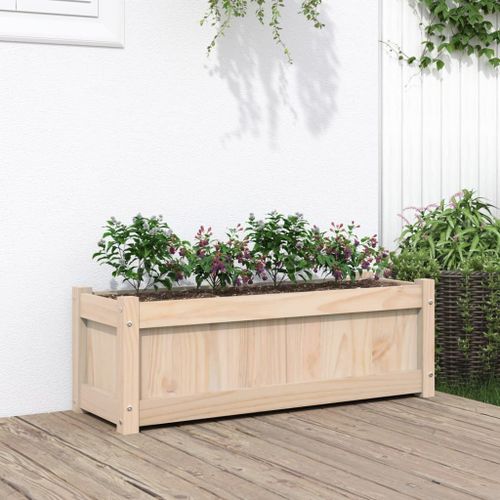 Vidaxl Jardinière D'extérieur 90x31x31 Cm Bois De Pin Massif