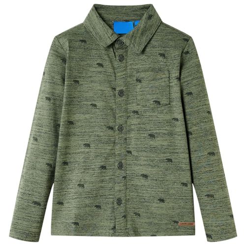 Chemise Pour Enfants Imprimé Bétail Kaki Mélangé 128