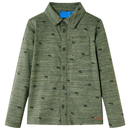 Chemise Pour Enfants Imprimé Bétail Kaki Mélangé 116