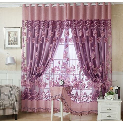 Rideaux Floraux En Voile Transparent Pour Chambre À Coucher, Salon, Fenêtre