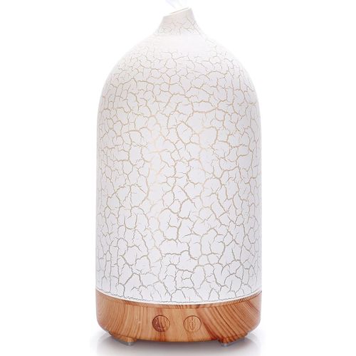 Checarzhn--No1-Diffuseurs D'huiles Essentielles Electrique 200ml, Humidificateur Diffuseur Avec 7 Couleurs Lumières Led, Arrêt Automatique Pour Bureau Maison Chambre Salon- Brun Clair