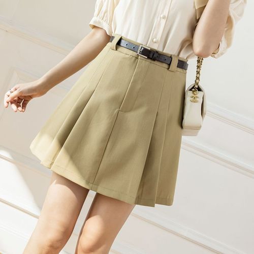 Jupe Courte Trapèze Plissée D'été Pour Femme, Taille Haute, Polyvalente, Slim, Jupe, Pantalon