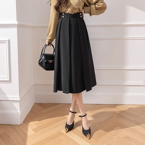 Jupe De Printemps Et D'été Pour Femme, Longueur Moyenne, Couvrant Les Hanches, Amincissante, Taille Haute, Jupe Plissée Trapèze, Jupe Parapluie
