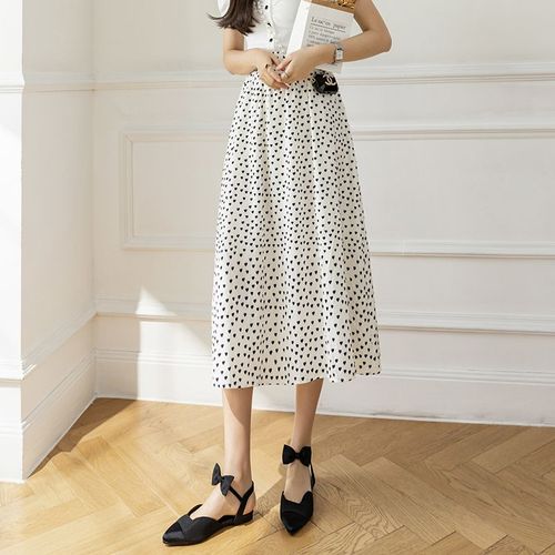 Jupe Trapèze Mi-Longue Imprimée Style Vacances Pour Femme Avec Une Jupe Large Et Amincissante Qui Couvre Les Hanches