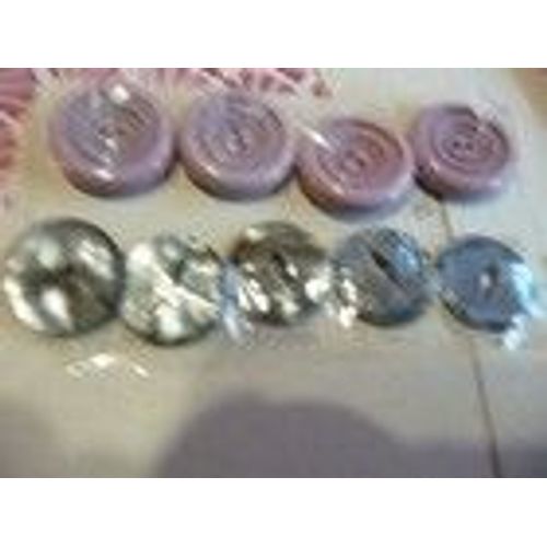 Lot De 5 Boutons Nacre Gris Diam 21