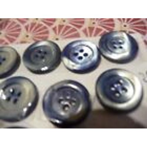 12 Boutons Bleus Diam 20
