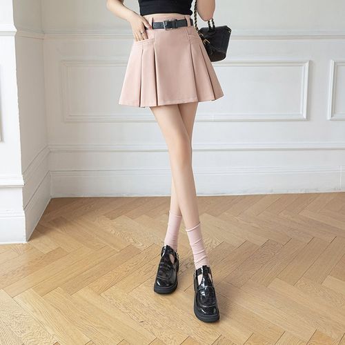 Jupe Plissée Femme Jupe Mi-Longue Jupe Short Été Taille Haute Étudiant Jk Costume Jupe Jupe Trapèze