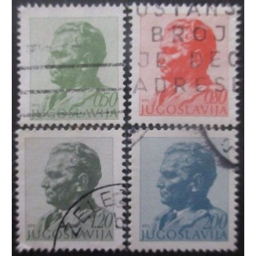 Yougoslavie Série N°1434 Au 1437 Tito Oblitérés