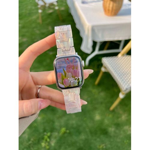 Bracelet De Montre Apple En Résine Légère Pour Le Printemps Et L'été, Adapté Aux Modèles Universels Pour Hommes Et Femmes De La Génération Apple Watch 87654se 3-Coque Polarisée - 38 Mm/40 Mm/41 Mm