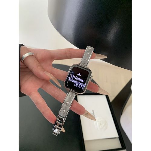 Bracelet Mangxing En Métal Compatible Avec Apple Watch Iwatch 10 Apple Watch 987654se-Bracelet Étoile - Argent - 38/40/41/(10e Génération 42 Mm) Universel