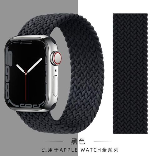 Compatible Avec Apple Watch S8, Bracelet Tressé À Boucle Unique Pour Apple Watch S9 Et Iwatch 10, Nylon, Nouveau Se-Noir - (1/38/40/41/(10e Génération 42 Mm) [Code Xs] ¿ [Bracelet Universel Série Co