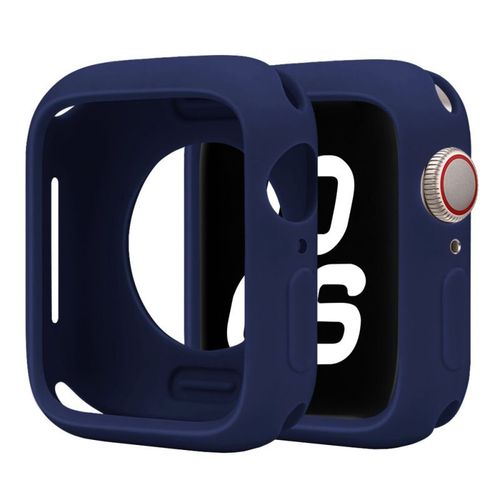 Étui De Montre Semi-Enveloppé Adapté À L'apple Watch 8 Étui De Protection De Montre S9 Coque Souple Couleur Bonbon Étui De Protection S10-Demi-Paquet De Bonbons ¿ Bleu Nuit - 49 Mm