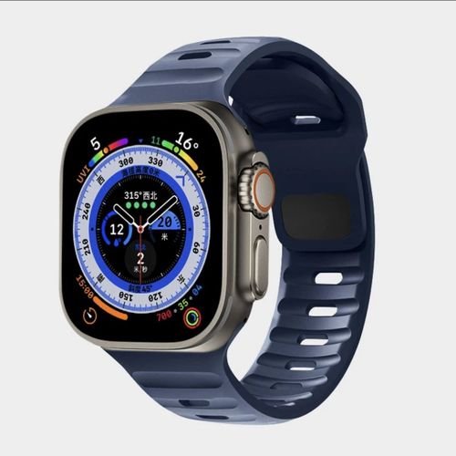 Convient Pour Le Bracelet Iwatch En Silicone Se Apple Watch, Le Bracelet Apple Watch Ultra 9 Génération 876/54 Ocean-[Bleu Marine] Nouveau Bracelet Officiel En Silicone - 42 Mm/44 Mm/45 Mm/49 Mm