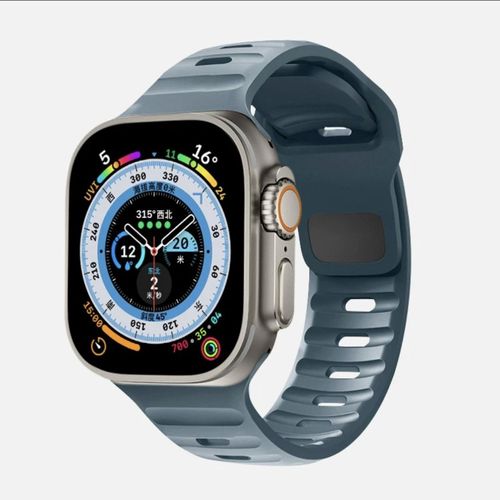 Convient Pour Le Bracelet Iwatch En Silicone Se Apple Watch, Le Bracelet Apple Watch Ultra 9 Génération 876/54 Ocean-[Bleu Glacier] Nouveau Bracelet Officiel En Silicone - 38 Mm/40 Mm/41 Mm