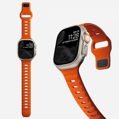 Convient Pour Le Bracelet Iwatch En Silicone Se Apple Watch, Le Bracelet Apple Watch Ultra 9 Génération 876/54 Ocean-¿Orange Vif¿Nouveau Bracelet Officiel En Silicone - 42 Mm/44 Mm/45 Mm/49 Mm
