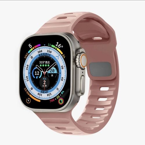 Convient Pour Le Bracelet Iwatch En Silicone Se Apple Watch, Le Bracelet Apple Watch Ultra 9 Génération 876/54 Ocean-[Rose] Nouveau Bracelet Officiel En Silicone - 38 Mm/40 Mm/41 Mm