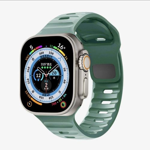 Convient Pour Le Bracelet Iwatch En Silicone Se Apple Watch, Le Bracelet Apple Watch Ultra 9 Génération 876/54 Ocean-[Vert Aiguille De Pin] Nouveau Bracelet Officiel En Silicone - 38 Mm/40 Mm/41 Mm