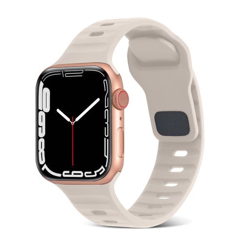 Convient Pour Le Bracelet Iwatch En Silicone Se Apple Watch, Le Bracelet Apple Watch Ultra 9 Génération 876/54 Ocean-[Couleur Starlight] Nouveau Bracelet Officiel En Silicone - 38 Mm/40 Mm/41 Mm