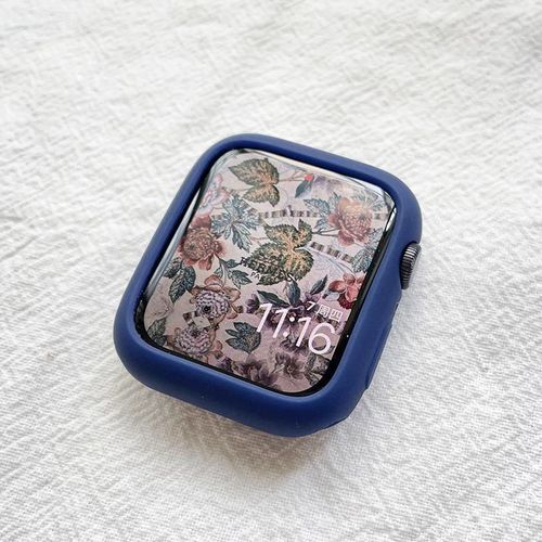 Convient Pour Apple Watch 7e Génération Housse De Protection Simple Iwatch6541089 Génération Se Étui Demi-Couverture En Silicone Coque Souple-Bleu-40 Mm 4/5/6 Génération/Se