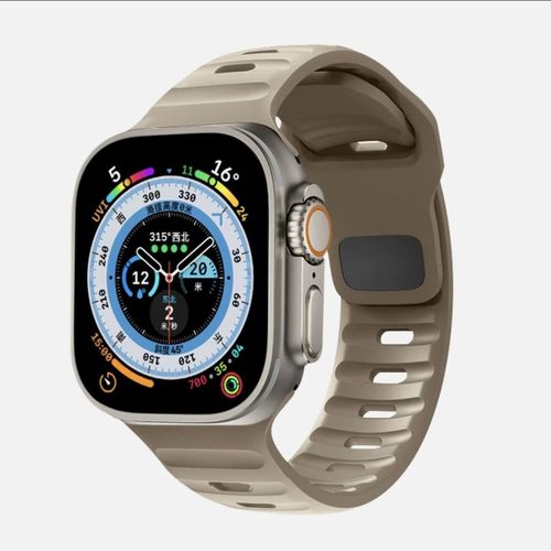 Convient Pour Le Bracelet Iwatch En Silicone Se Apple Watch, Le Bracelet Apple Watch Ultra 9 Génération 876/54 Ocean-[Jaune Sable] Nouveau Bracelet Officiel En Silicone - 38 Mm/40 Mm/41 Mm