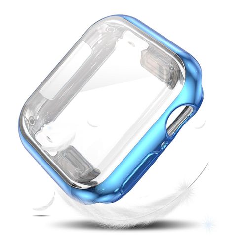 Applicable À L'apple Watch 9 Étui Représentatif S10 Apple Watch Avec Coque Souple 876 Tpu Package Complet Housse De Protection Galvanoplastie-Bleu¿-44 Mm