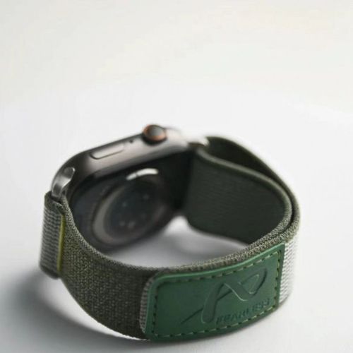 Convient Pour Apple Watch 8 Apple Watch Iwatch 9/Ultra Bracelet 7 Étiquette En Cuir Boucle De Sport Hommes Et Femmes-Étiquette En Cuir Nylon-Vert Cyprès-42/44/45/49mm Universelle