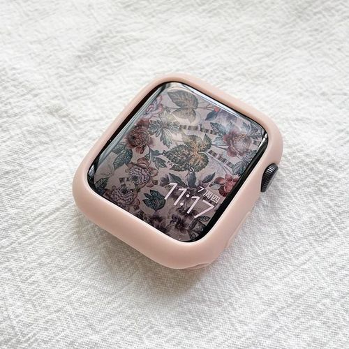 Convient Pour Apple Watch 7e Génération Housse De Protection Simple Iwatch6541089 Génération Se Étui Demi-Couverture En Silicone Coque Souple-Rose-38mm1/2/3 Génération