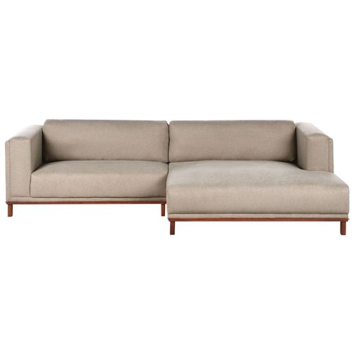 Canapé D'angle Veng Tissu Taupe 4 Places