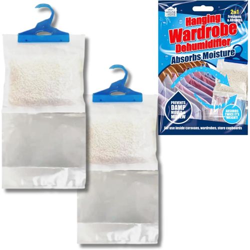 Checarzhn--No1-Lot De 2 Déshumidificateurs À Suspendre Pour Penderie - Sac De Rangement Anti-Fuite - Améliore La Qualité De L'air - Empêche Les Moisissures Humides - Accessoire Idéal Pour Armoires, C